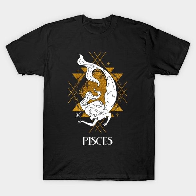 Pisces zodiac sign T-Shirt by Cherubic